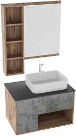 Grossman Мебель для ванной Бруно 80 бетон/веллингтон – фотография-1